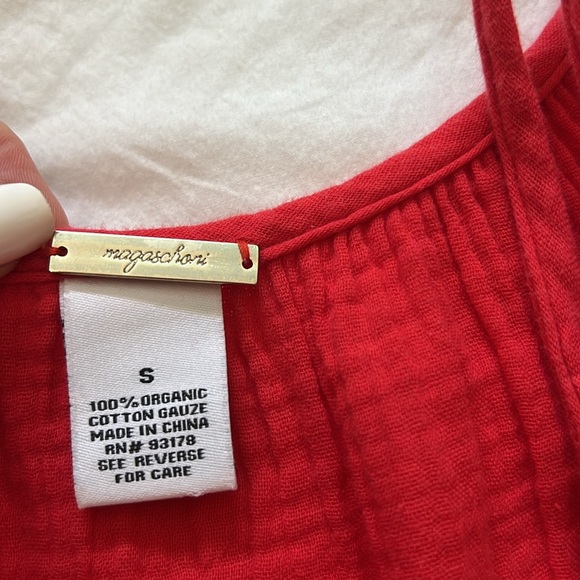 Red organic cotton Magaschori beach cover size S - Picture 4 of 7